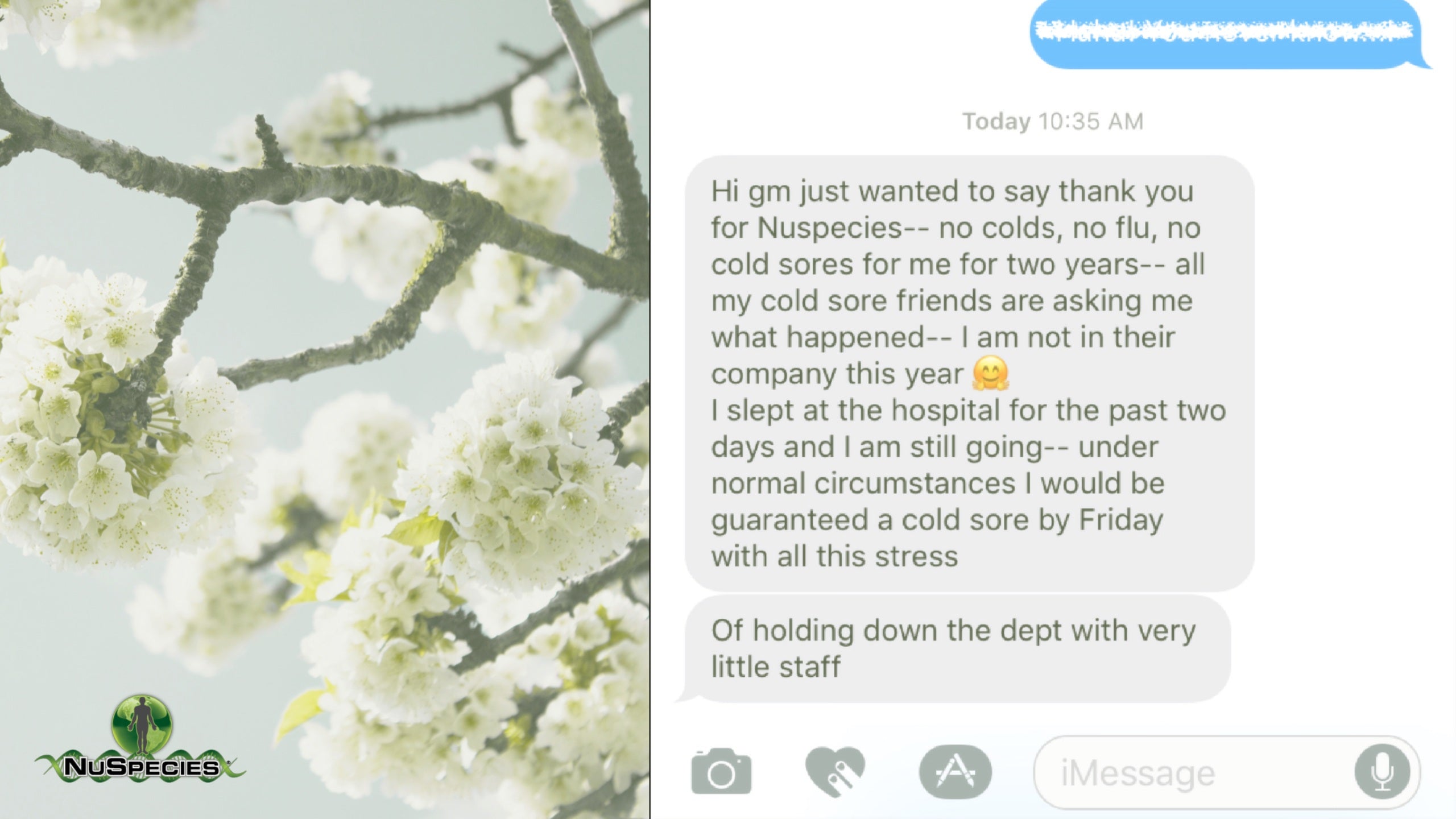 This Client has Gone 2 Years Without a Cold or Cold Sore.
